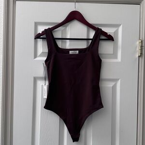 Aritzia - Babaton Contour - Square Neck Tank Bodysuit - Brown - Small
